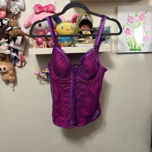 Victoria’s Secret Sexy Little Things Purple Iridescent Bustier Top Sz 36B